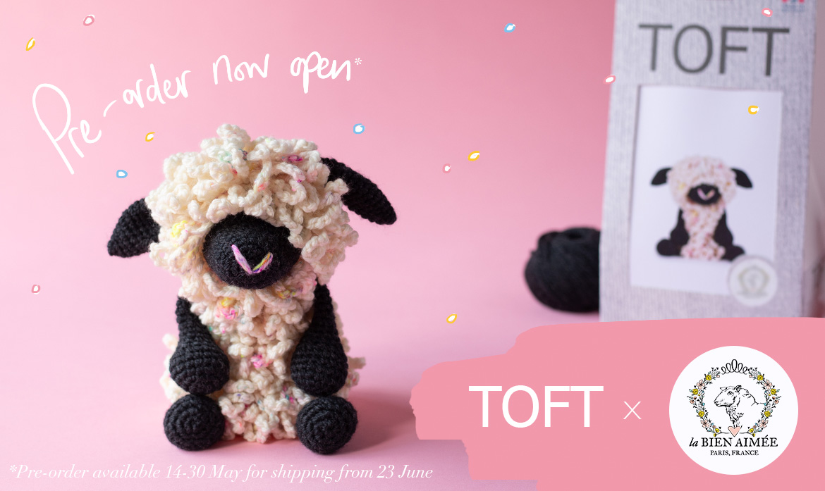 La bien aimee new crochet sheep kit collaboration hand dyed yarn toft